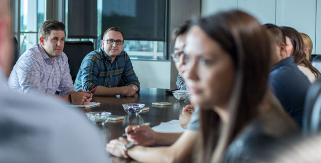 Freightquote employee in meeting
