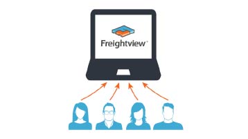 Freightview on a computer with icons of people below